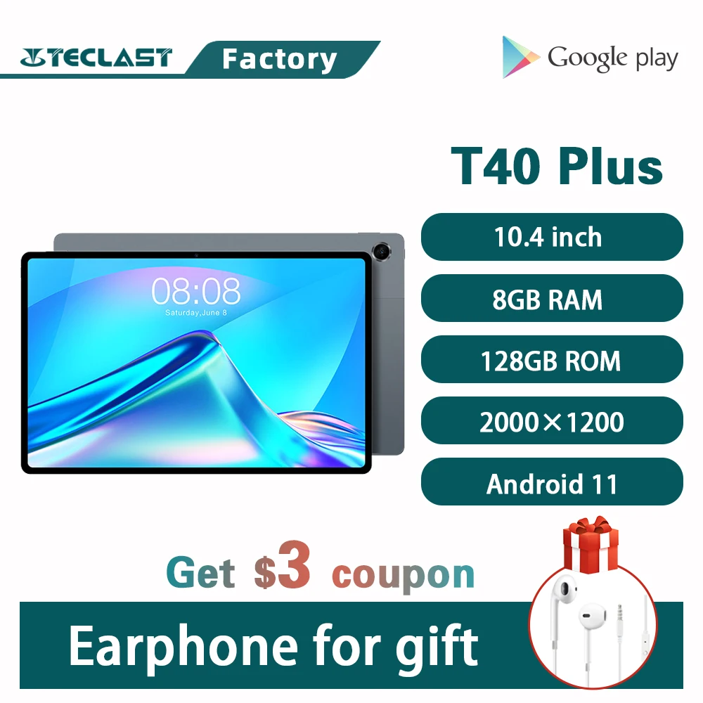 Teclast T40 Plus планшет экран 10 4 дюймов Android 11 8 ГБ ОЗУ 2000 Гб ПЗУ | Компьютеры и офис