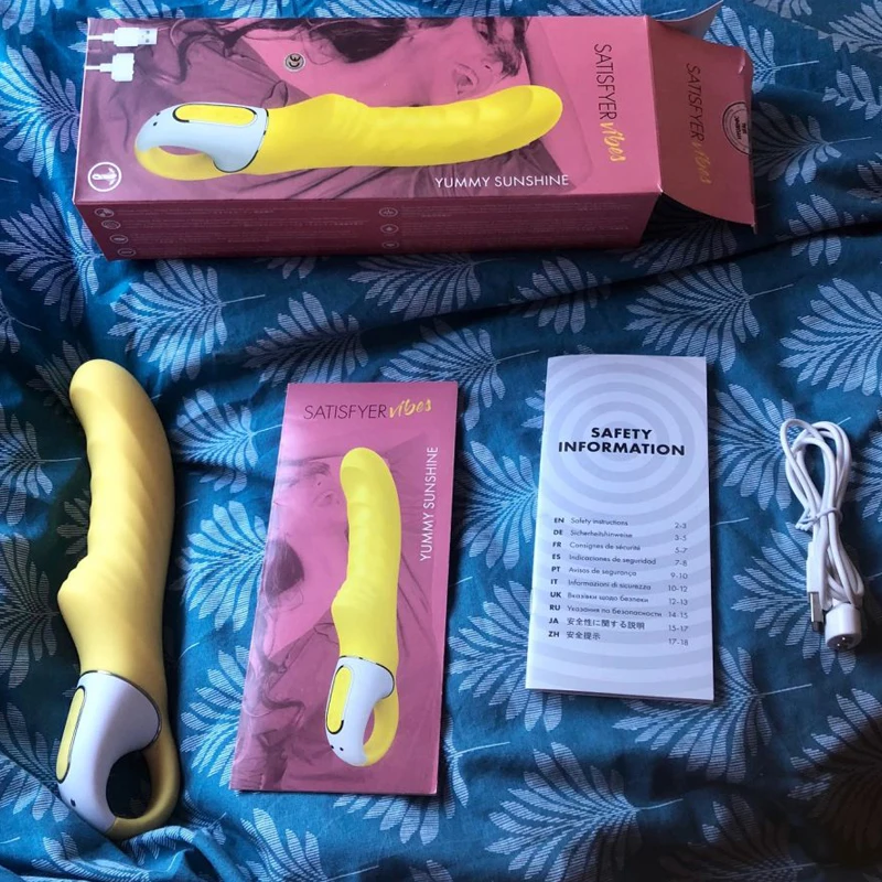Немецкий вибратор Satisfyer Vibes Yummy Sunshine Силиконовый водонепроницаемый USB зарядка