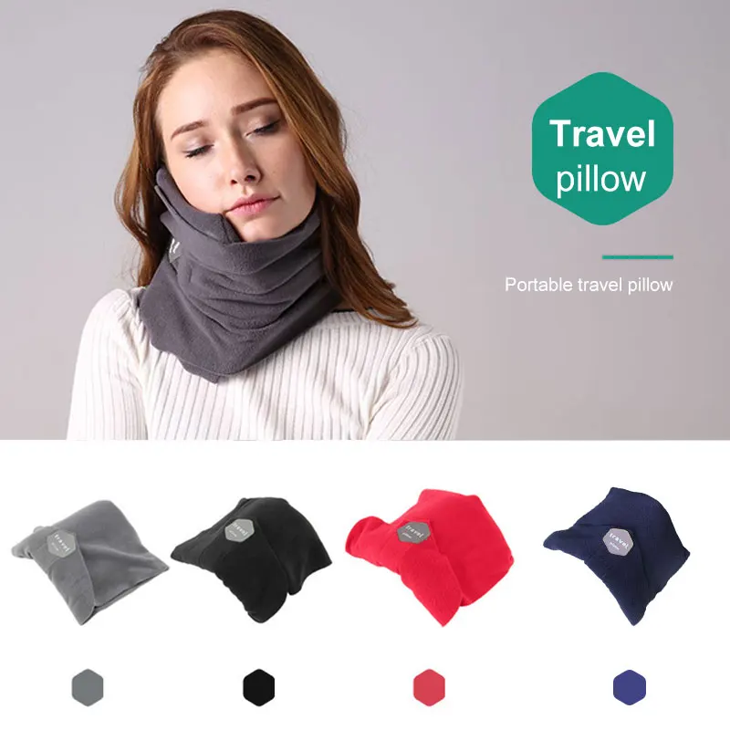 

Traveling Neck Pillow Airplane Portable No Inflatable Massage PillowsTravel Sleep Support Cushion Car Office Nap Head Rest