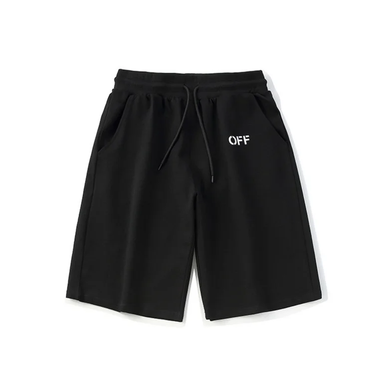 OFF-WHITE мужские повседневные шорты в стиле хип-хоп с надписью и двойной стрелкой - Цвет: Черный