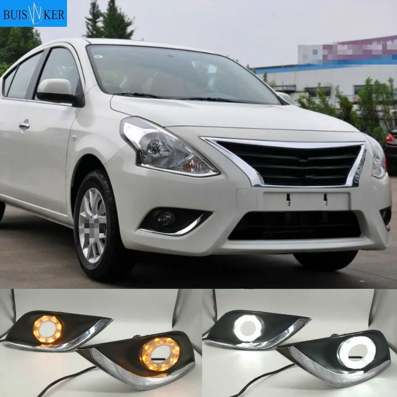 

Дневные ходовые огни, противотуманные светодиодный ры для Nissan Almera латио Sunny, Versa 2014 2015 2016 2017 2018