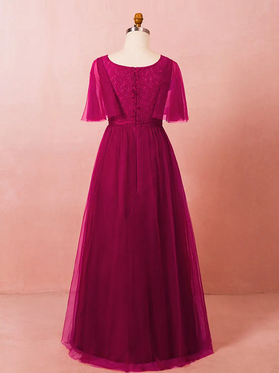 Половина рукава Robe De Soiree Кружева молнии Вечернее платье T503 размера плюс длинные женские вечерние платья бордовое элегантное платье для выпускного вечера