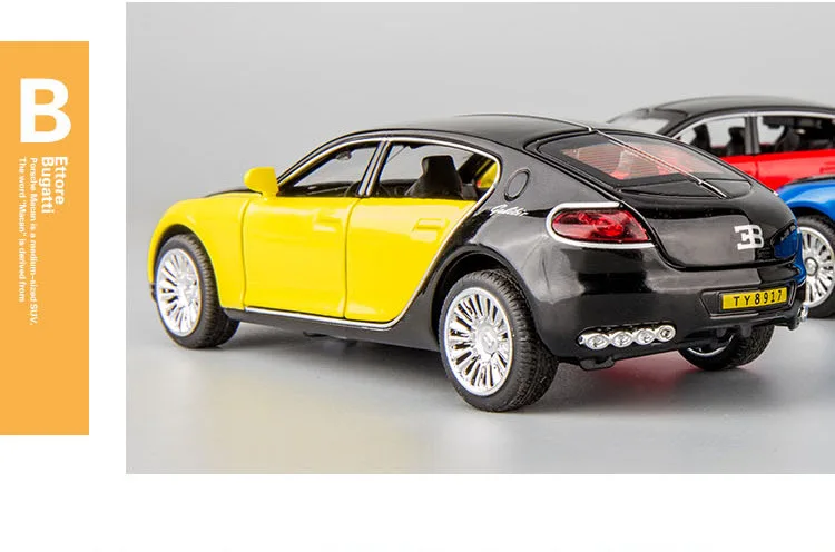Bugatti модель автомобиля ВОИН сплава модели спортивный автомобиль украшения двери открытия звук и свет дети мальчик игрушка металлический автомобиль