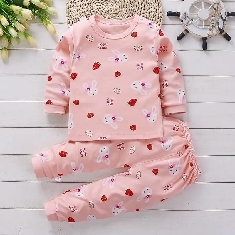 100% Cotton Infantil Underwear Suits Newborn Baby Girls Outfits Autumn Babies Clothes Suit Kids Boys Pullover + Trousers Sets Baby Clothing Set Baby Clothing Set