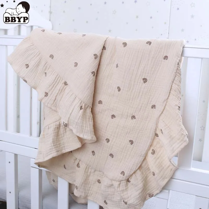 Baby Muslin Receiving Blanket Soft Cotton Swaddle Wrap Print Sleeping Bag Infants Bath Towel Stroller Cover 140x140cm | Мать и ребенок