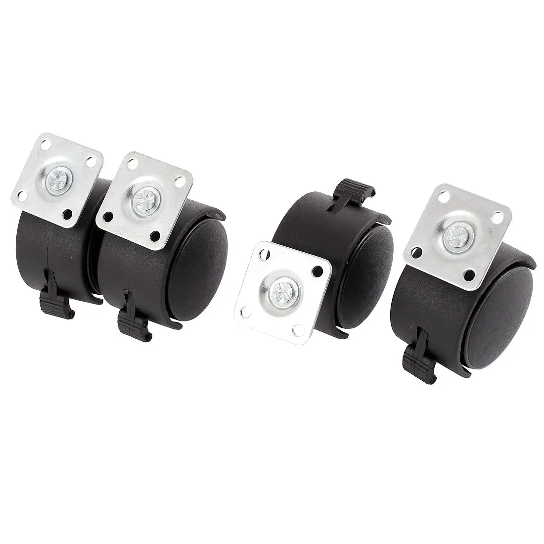 

uxcell Chair Square Top Plate Mount 2" Dia Wheel Swivel Brake Caster 4 Pcs