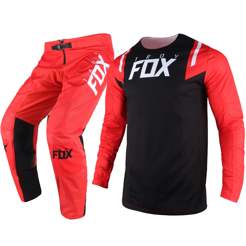 

NEW Motocross Air Gear Set Racing Mountain Bike Offroad Jersey Pants Combo Kits Motorcycle Orange Suit Mens Unisex