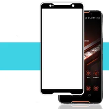 غطاء كامل هاتف محمول من الزجاج المقسى لهاتف Asus ROG/ZS600KL واقي للشاشة طبقة رقيقة واقية أسود أو أبيض(China)