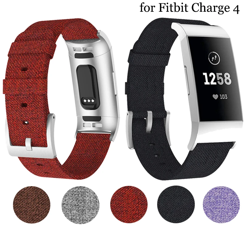 

Новый имитационный официальный тканый холщовый ремешок для Fitbit Charge 3, модный/классический холщовый сменный Браслет для Fitbit Charge 4