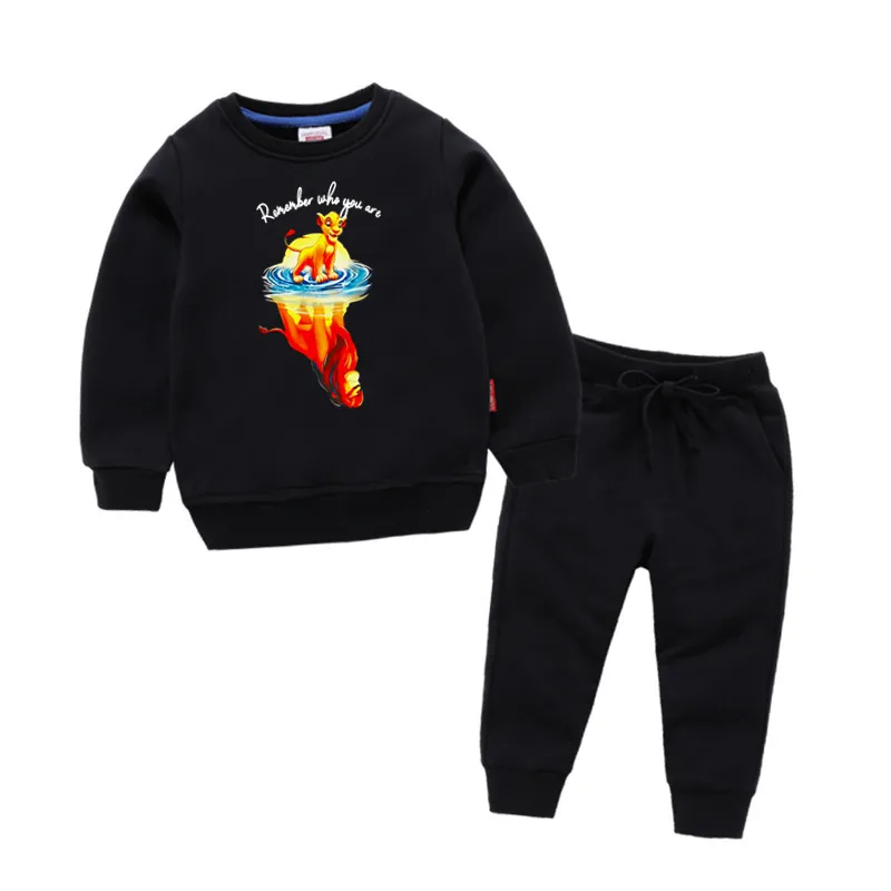 Детский хлопковый пуловер с принтом «Король Лев» для девочек; топы для маленьких мальчиков; осенняя одежда; толстовки для мальчиков