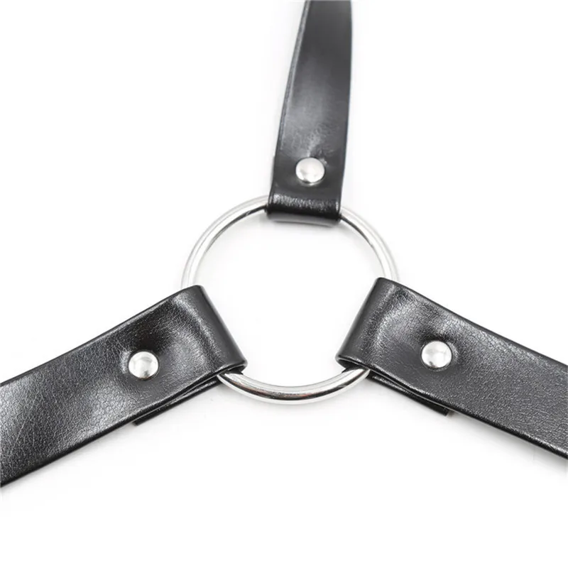Sexy Leather Male Adjustable Body Chest Harness Punk Gothic Fetish Men Shoulder Muscle Bondage Belt Straps Rave Costumes Tank