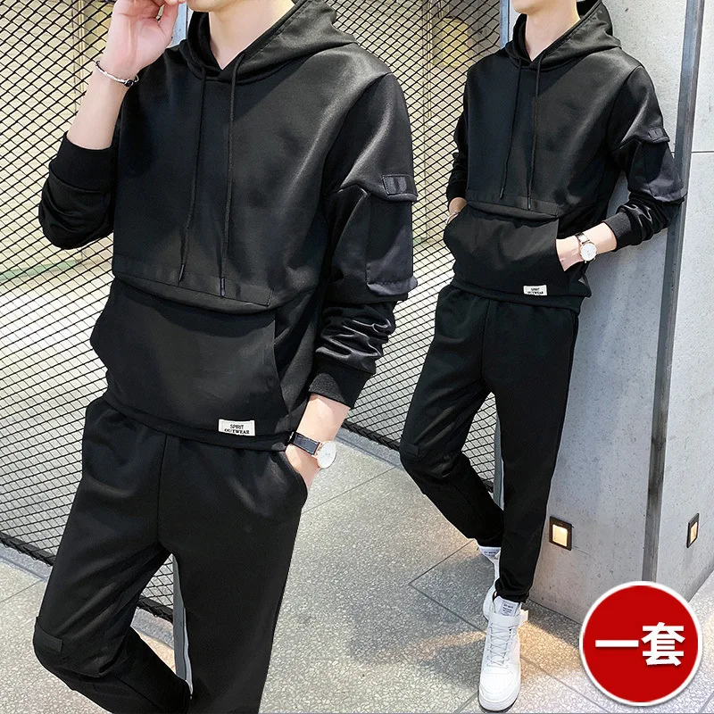 Autumn men 2piece sweatsuit hip hop tracksuit sport pants men