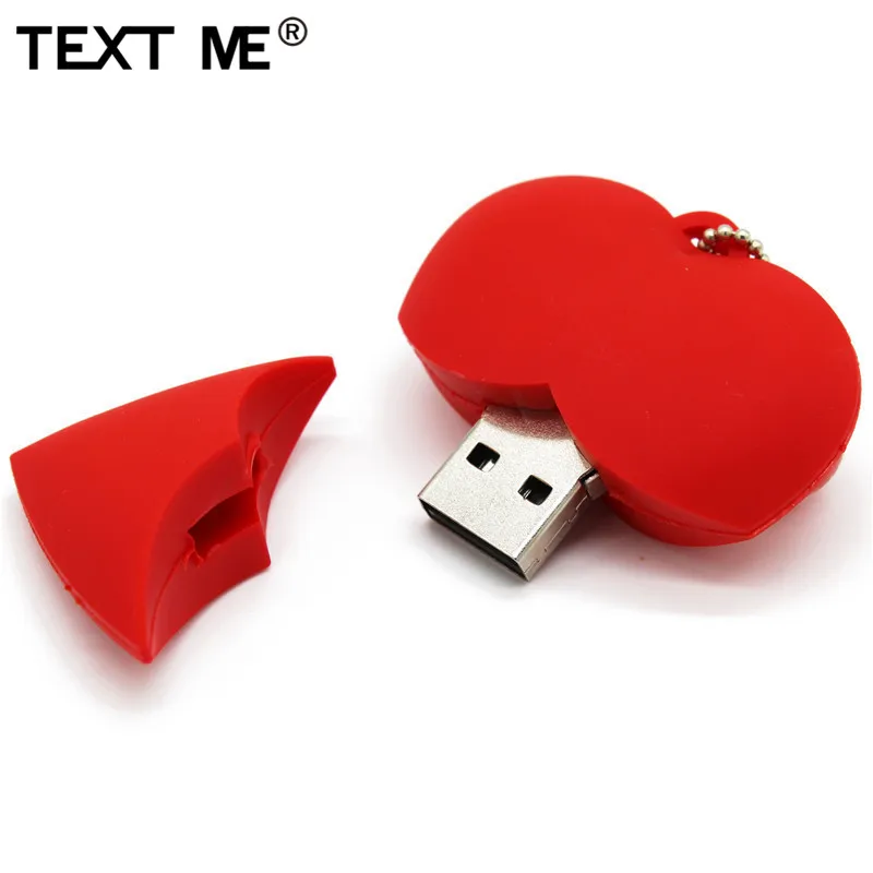 TEXT ME мультфильм красное сердце модель usb2.0 4 ГБ 8 ГБ 16 ГБ 32 ГБ 64 ГБ флеш-накопитель USB флеш-накопитель креативный подарок для любви