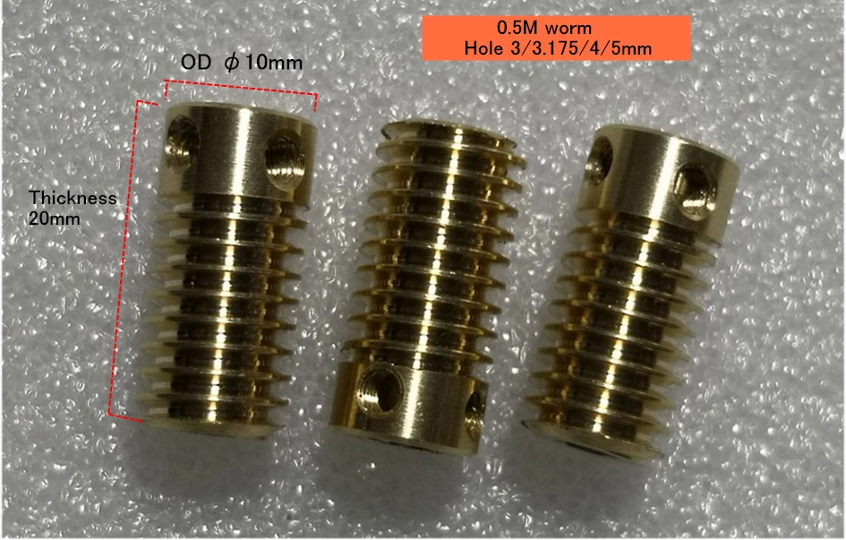 

0.5M 0.5 Modulus Copper worm 3mm 3.175mm 4 mm 5 mm