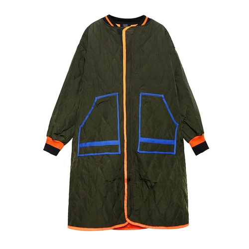army green GCC3067 XITAO размера плюс, женские парки, модные, длинный рукав, карман, элегантные, богиня веер, повседневные, свободные, пэчворк, миноритарная парка, пальто, GCC3067 - Цвет: army green GCC3067