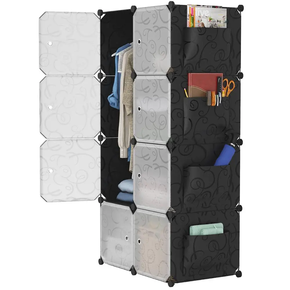 LANGRIA 8 Cube Non-woven Cloth Modular Wardrobe Extra Capacity available Multiuse Closet Storage Embossing Doors Home Furniture LANGRIA 8 Cube Non-woven Cloth Modular Wardrobe Extra Capacity available Multiuse Closet Storage Embossing Doors Home Furniture