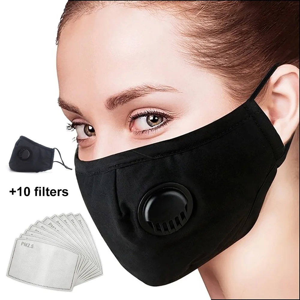

5PCS Cotton Mask PM2.5 Respirator Reusable Mouth Masks Anti Dust Mask Activated Filter Windproof Mouth Proof Anti Dust Face Mask