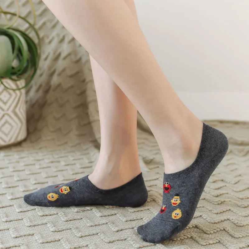 Fast Shipping 2020 New Arrival 5 Pairs Slipper Invisible Cartoon Women's Short Socks Cotton No Show Socks For Women