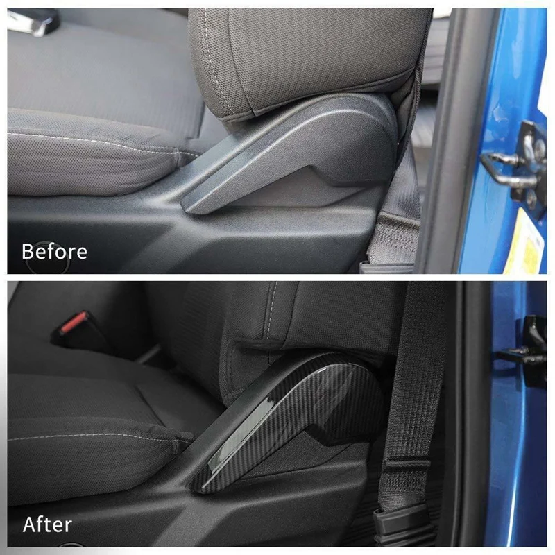 Карбоновое волокно зерна внутреннее сиденье регулировка ручки крышки Накладка для Ford F150 F-150-17