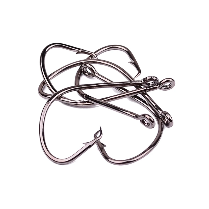 NEW 50pcs/lot Fishing Hooks Octopus/Circle Sport Circle Fish Hook Jig Big 1#-5/0# Size Bass Black Color