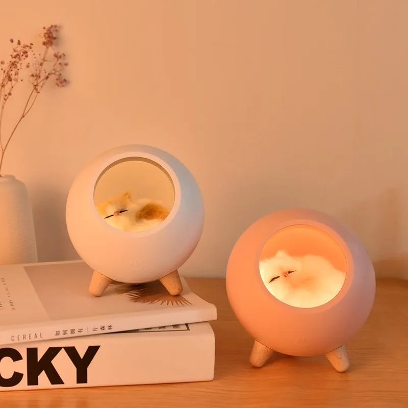 Ночник с милой кошкой и USB-подсветкой детская спальня современное домашнее