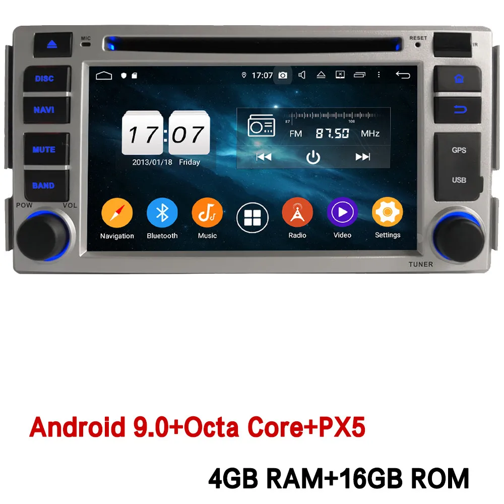 Klyde 4G wifi Android 9,0 Восьмиядерный 4 Гб ОЗУ 64 Гб ПЗУ DSP BT RDS автомобильный DVD мультимедийный плеер радио для hyundai Santa Fe 2006-2012 - Цвет: 4GB RAM x 16GB ROM