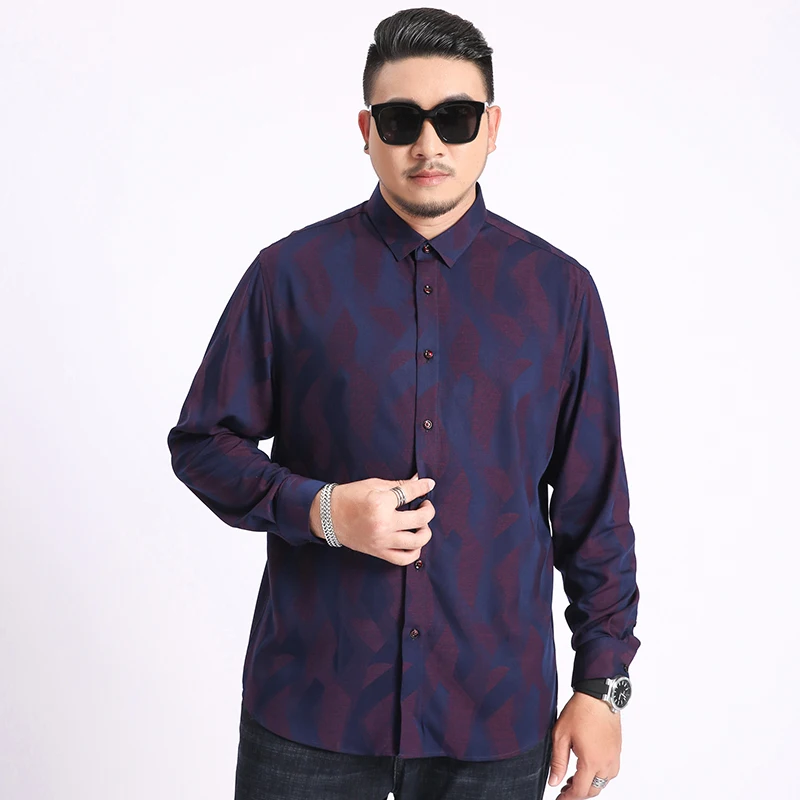 Большие размеры 4xl 5xl 6xl 7xl 8xl Новое мужское платье с длинными рукавами рубашка с принтом Мужская Повседневная тонкая рубашка с отворотом мужские качественные мужские рубашки
