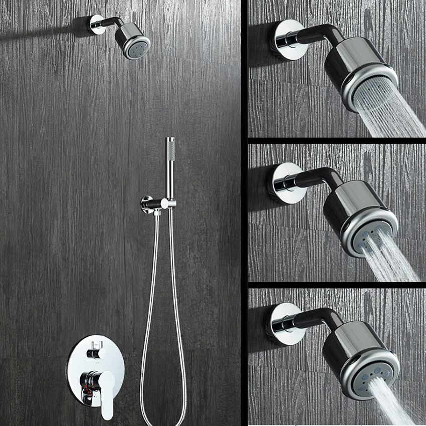 

Bathroom Faucet Shower Set Wall Mounted Mixer Water Taps Rainfall Shower Heads Bathtub Shower System Set Top and Hand Spray Mode