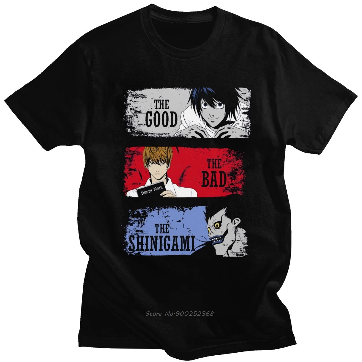 Футболка Yagami L с надписью The Good Bad Shinigami Light мужская хлопковая рубашка коротким