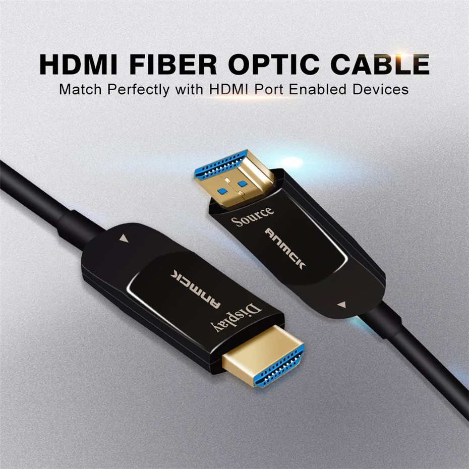 Anmck волоконно-оптический HDMI 1,4 кабель 4K 30Hz 2K 144Hz 10M 15M 20M 30M 40M 50M HDMI к HDMI кабель для HD tv Box Проектор Монитор