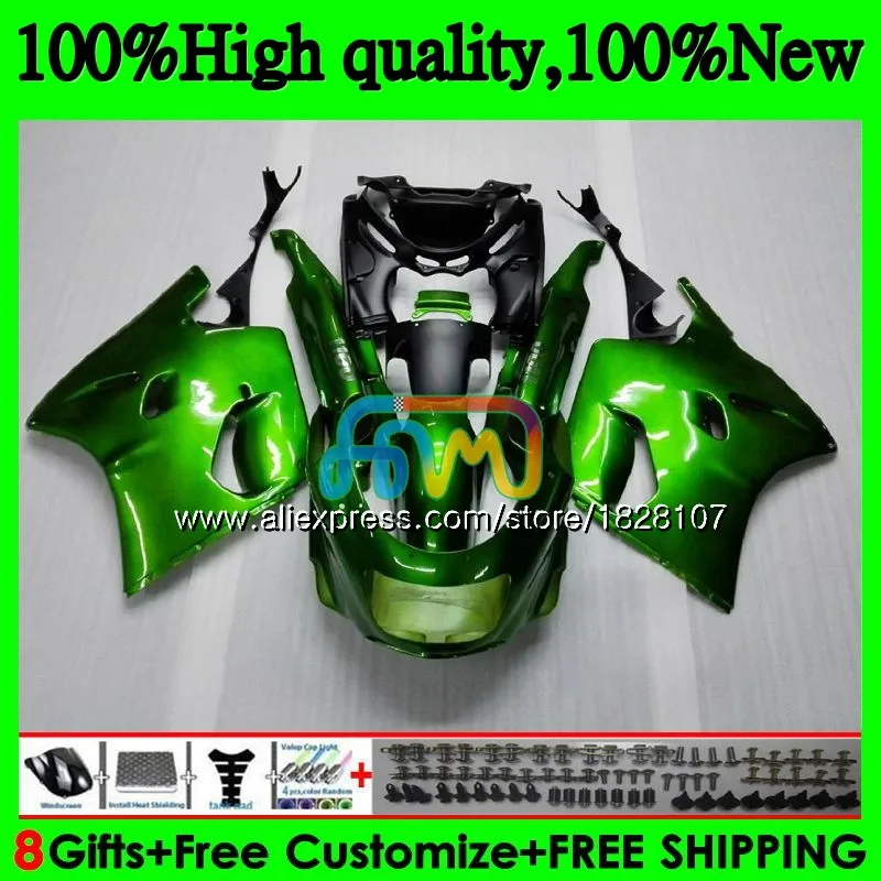 ZX-11 для KAWASAKI ZX11 ZX-11R блеск зеленый ZZR 1100 ZX 11R 8BS. 5 ZZR1100 ZX11R 93 94 95 96 97 1993 1994 1995 1996 1997 обтекатель - Цвет: No. 1