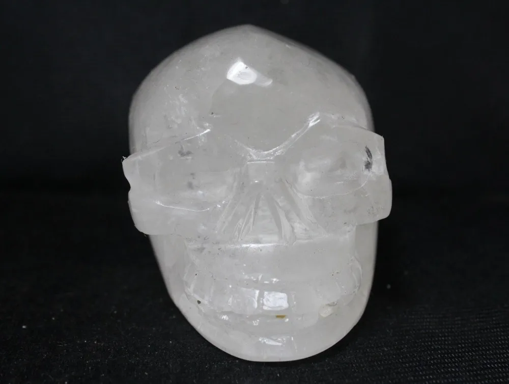 fafa8866shun014+NATURAL QUARTZ Crystal carves skull HEALING c3135