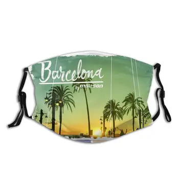 

Barcelona Surf Non-Disposable Face Mask Hawaiian Anti Haze Dustproof Mask With Filters Protection Mask Respirator Mouth Muffle
