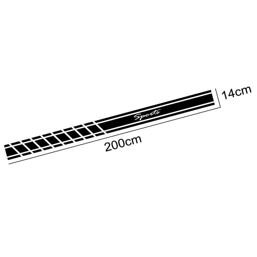  2pcs Stylish Car Long Side Stripe Sticker DIY Auto Vinyl Racing Styling Decals For Ford Focus 2 3 M