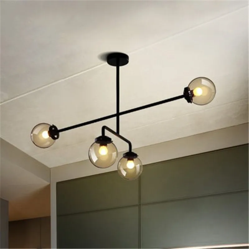 

Nordic Loft Concise Glass Molecular Pendant Light Bedroom Kitchen Art Globe Designer Hanging Light Living Room Bar Led Lights