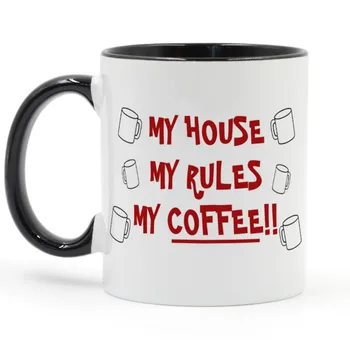 2020 My House My Rules My 커피 머그잔, 세라믹 컵, 우유 차 머그잔, 선물 머그잔, 350ml, 직송