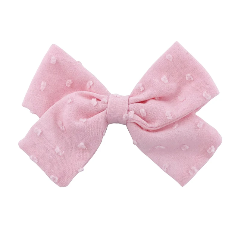 Baby Girls Hair Clips Bubble Jacquard Fabric Bow Barrette For kids Polka Dot Hairpin Cotton Linen Side Clip Children Vocation cute baby accessories Baby Accessories