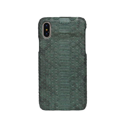 Green Роскошный чехол из натуральной кожи питона для Apple iPhone 11 Pro Max 5,8 6,1 6,5 настоящая змея Защитная Кнопка открытая крышка сумка для iPhone 6 6S 7 8 Plus X XR XS Max - Цвет: Green
