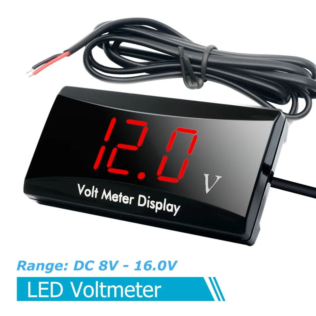 3-digit LED Digital Display Car Voltmeter Volt Meter General Purpose For 12V Voltmeter Of Automobile And Motorcycle