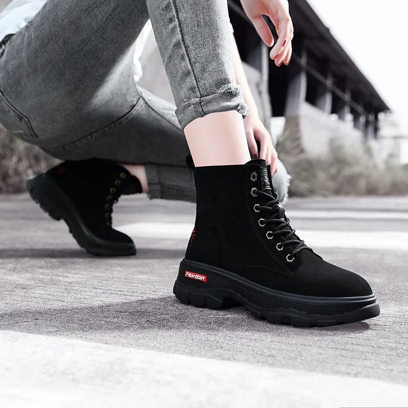 

Ann Lace-up Martin Boots Women's British-Style Women's Boots 2019 Autumn & Winter New Style Short Boots Students Versatile Boots