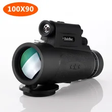 Poderoso Monocular 100X90 al aire libre LED de visión nocturna telescopio para Smartphone BAK4 Monocular con brújula para viajes de Camping