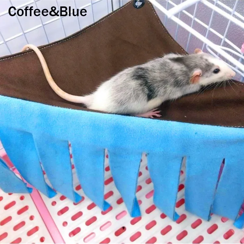 Coffee and blue Маленькая палатка для домашних животных Hideout, гамак, подвесная кровать с кисточками, угловой коврик, домик для дома, морская свинка, хомяк, занавеска для гамака - Цвет: Coffee and blue