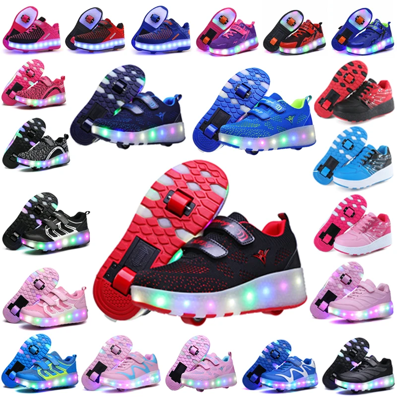 

2020 Christmas Child Jazzy Junior Girls&Boys LED Light Heelys, Children Roller Skate Shoes, Kids Sneakers With Wheels