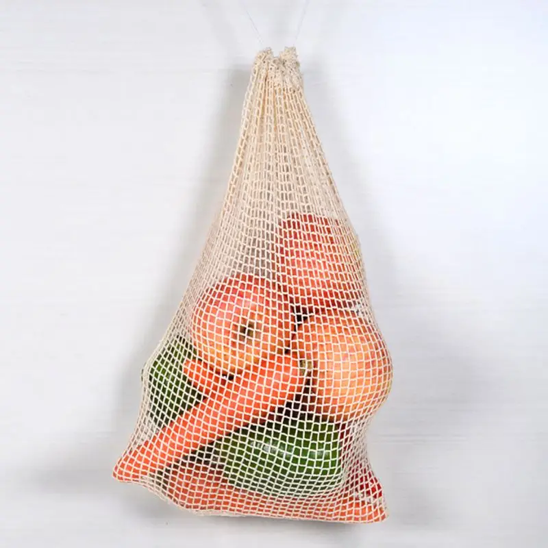 Многоразовые мешки для хранения фруктов овощей хлопка сетки кухни сумки прочные