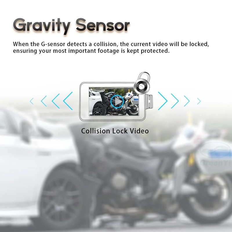 GreenYi FHD 1080P мотоциклетный видеорегистратор sprint Водонепроницаемая камера WiFi Передняя и задняя с двойными линзами мотоциклетный gps-регистратор