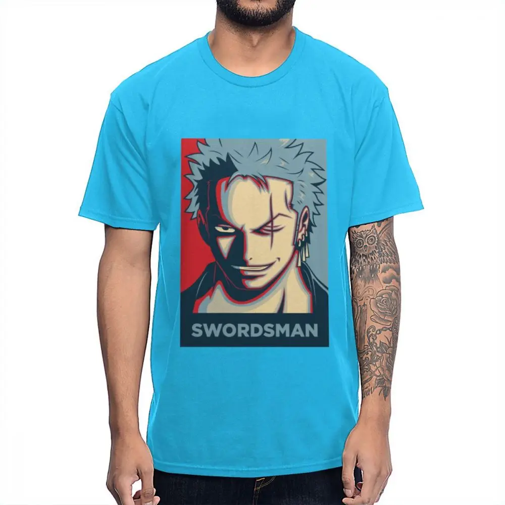 Потрясающая дизайнерская одночастная футболка Roronoa Zoro Swordsman крутая хлопковая Футболка с аниме - Цвет: Королевский синий
