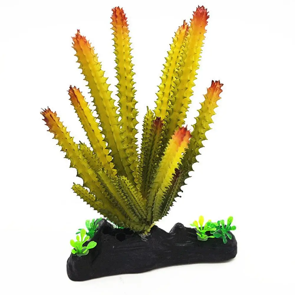 Yfashion имитирует суккулентной формы водное растение для рептилий коробка аквариумный Декор