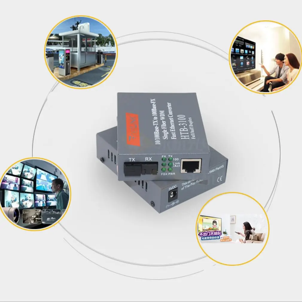 HTB-3100 HTB-3100A/B 25 км netLINK 10/100 M однорежимный одинарный волоконно-оптический WDM оптоволоконный медиа-конвертер в 1310nm-TX B 1550nm-TX