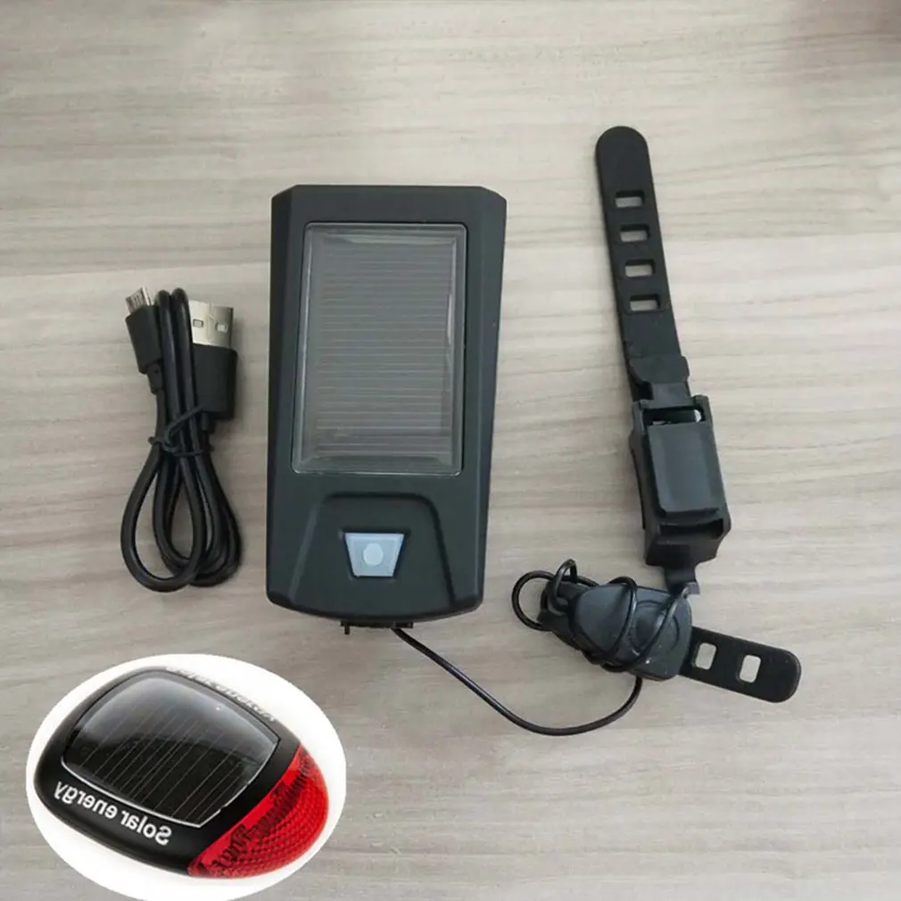 Солнечный велосипедный, зарядка от usb света с высокой яркостью с динамиком