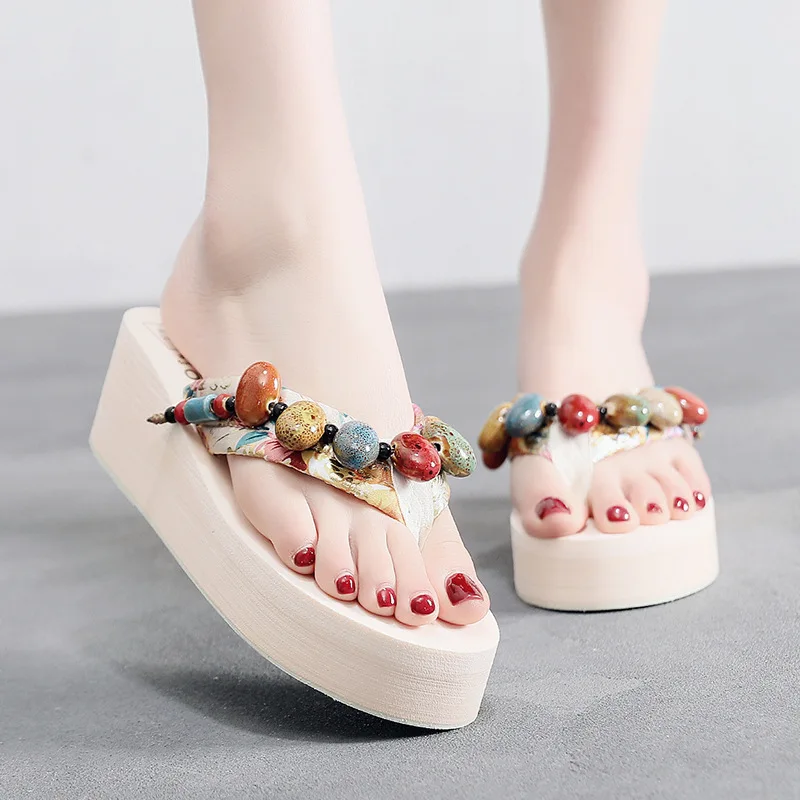 

Flip-flops Women's Summer High-Heel Fashion Sandals Women's Slanted Heel Slippers Flip-flops